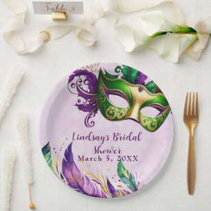 Mardi Gras Mask Paper Plate