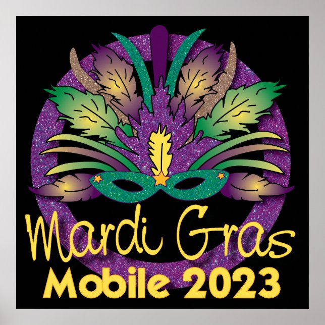 Mardi Gras Mask Poster - 2023 - Mobile (Front)