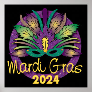 Mardi Gras Mask Poster - 2024