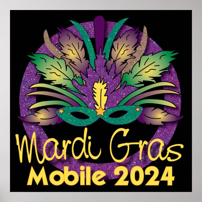Mardi Gras Mask Poster - 2024 - Mobile (Front)