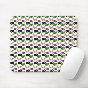Mardi Gras Mask Purple Green Faux Gold Black Mouse Pad