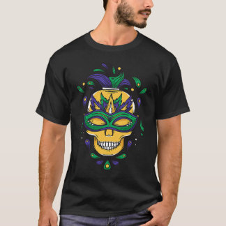 Mardi Gras Mask Skeleton Carnival Costume Festival T-Shirt