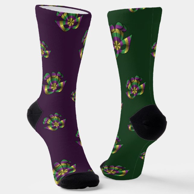 Mardi Gras Mask  Socks (Angled)