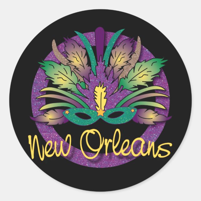 Mardi Gras Mask Sticker - New Orleans, LA (Front)