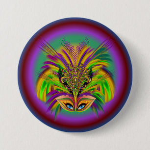 Mardi-Gras-Mask-The-Queen-V-3 7.5 Cm Round Badge