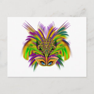 Mardi-Gras-Mask-The-Queen-V-3 Postcard