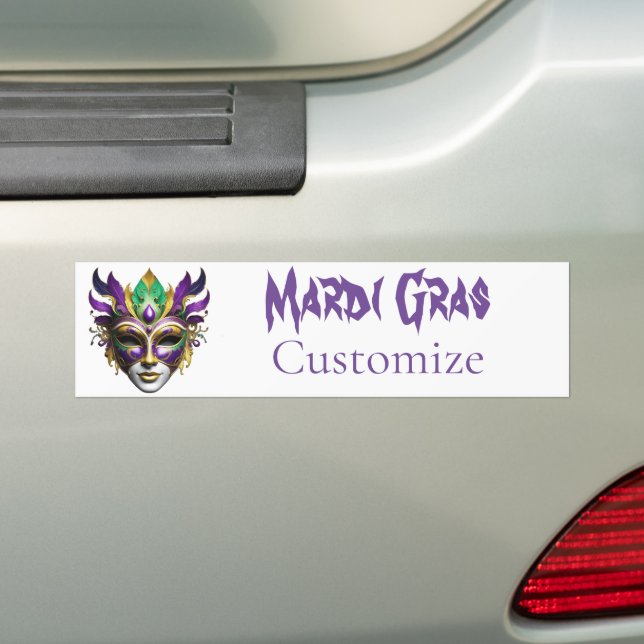 Mardi Gras Mask Thunder_Cove Bumper Sticker (On Car)