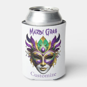 Mardi Gras Mask Thunder_Cove Can Cooler