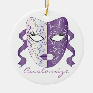 Mardi Gras Mask Thunder_Cove Ceramic Ornament