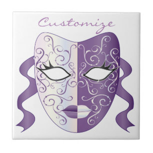 Mardi Gras Mask Thunder_Cove Ceramic Tile