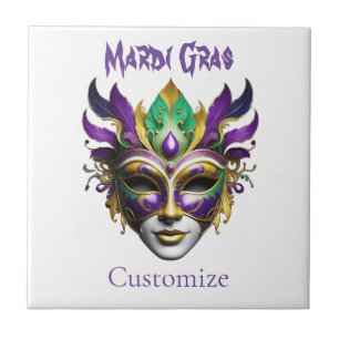 Mardi Gras Mask Thunder_Cove Ceramic Tile