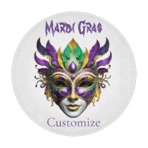 Mardi Gras Mask Thunder_Cove Cutting Board