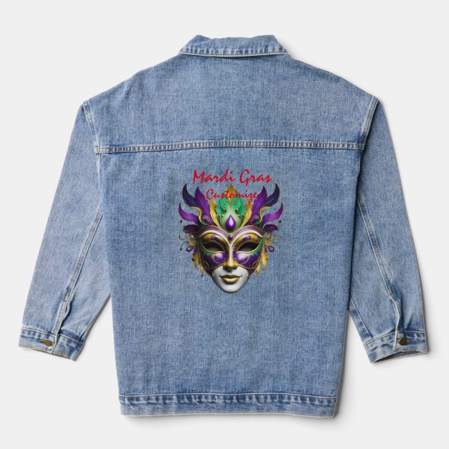 Mardi Gras Mask Thunder_Cove Denim Jacket (Back)