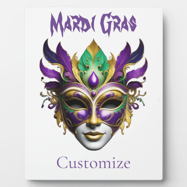 Mardi Gras Mask Thunder_Cove Plaque (Front)
