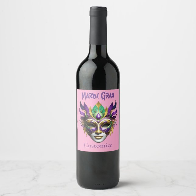 Mardi Gras Mask Thunder_Cove Wine Label (Front)