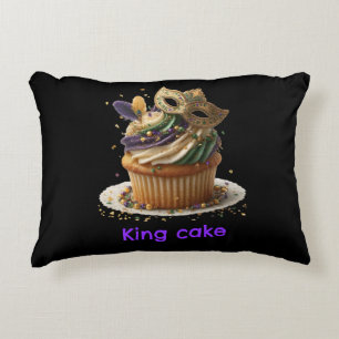 Mardi Gras Masked Cupcake Celebration Decorative Cushion