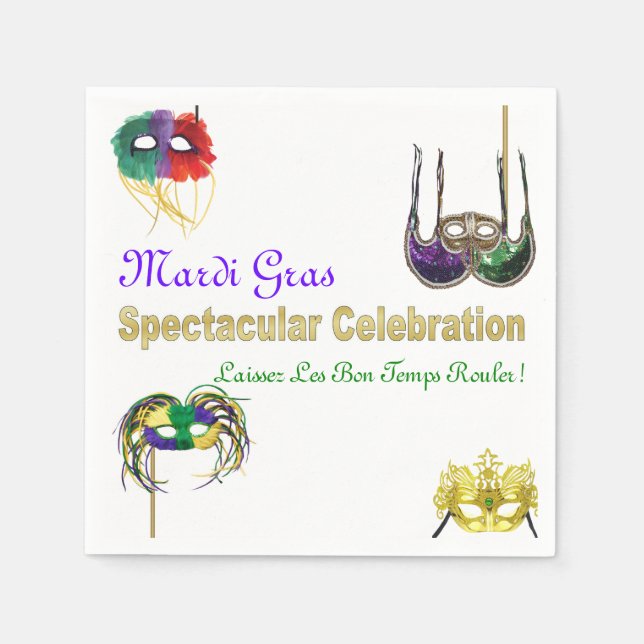 Mardi Gras Masks 1 Napkin (Front)