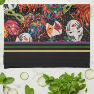 Mardi Gras Masks 2 Tea Towel