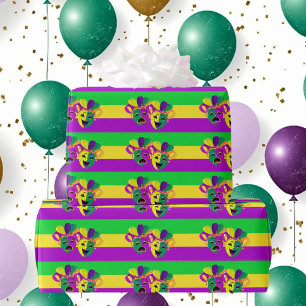Mardi Gras Masks Comedy Tragedy Wrapping Paper