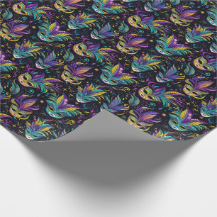Mardi Gras Masks pattern Wrapping Paper