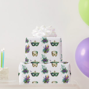 Mardi Gras Masks Wrapping Paper