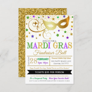 Mardi Gras Masquerade Event Invite