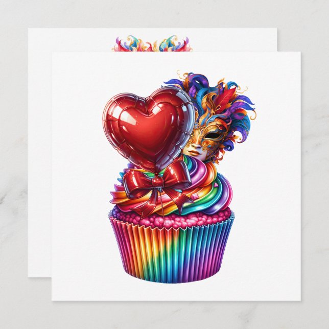 Mardi Gras Masquerade Invitation (Front/Back)