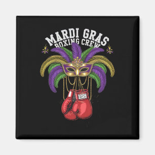 Mardi Gras Masquerade Lively With Boxing Crew Magnet