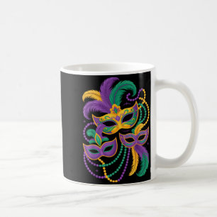 Mardi Gras Masquerade Mask Beads Feather Carnival Coffee Mug