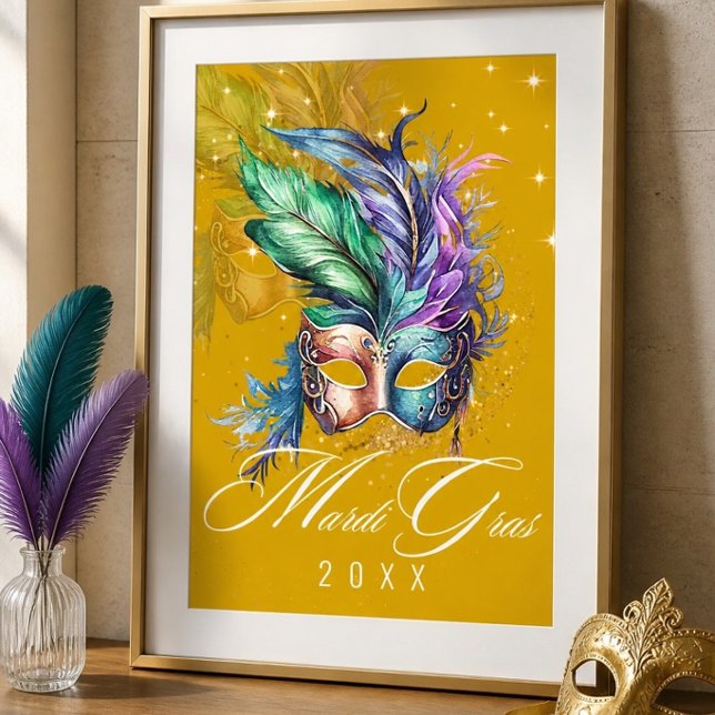 Mardi Gras Masquerade Mask | Gold Poster (Creator Uploaded)