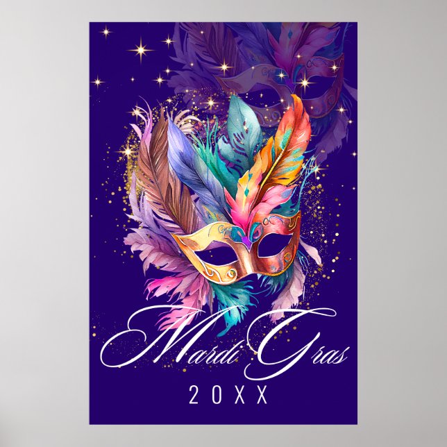 Mardi Gras Masquerade Mask | Purple Poster (Front)