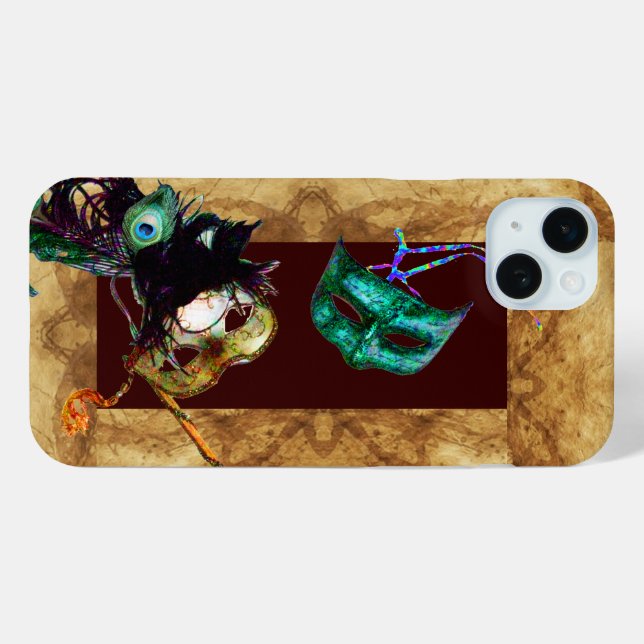 MARDI GRAS MASQUERADE parchment Case-Mate iPhone Case (Back (Horizontal))