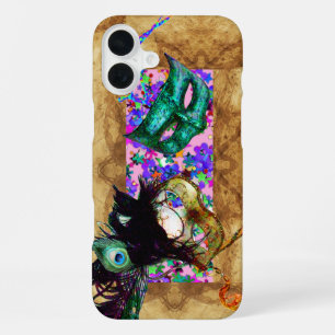 MARDI GRAS MASQUERADE parchment confetti iPhone 16 Plus Case