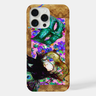 MARDI GRAS MASQUERADE parchment confetti iPhone Case
