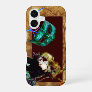 MARDI GRAS MASQUERADE parchment iPhone 16 Case