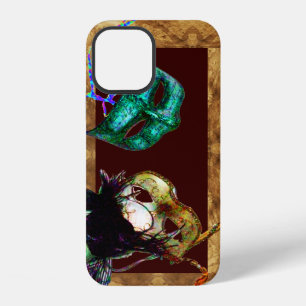 MARDI GRAS MASQUERADE parchment iPhone 12 Case