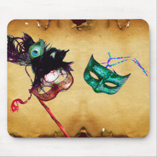 MARDI GRAS MASQUERADE parchment Mouse Pad