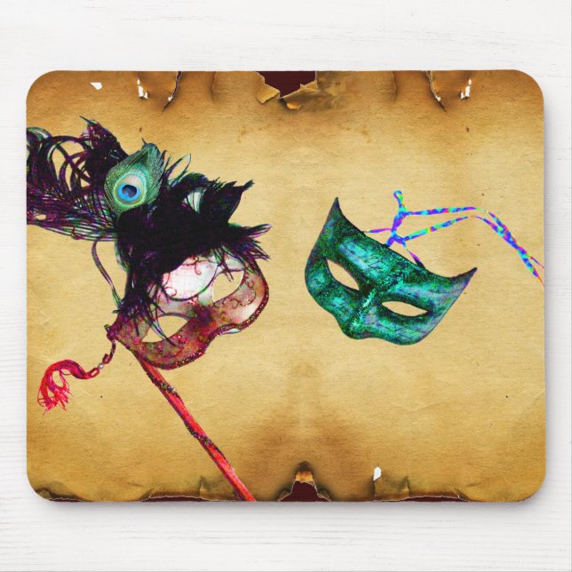 MARDI GRAS MASQUERADE parchment Mouse Pad (Front)