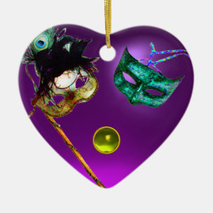 MARDI GRAS MASQUERADE PARTY, Gem Stones Ceramic Tree Decoration