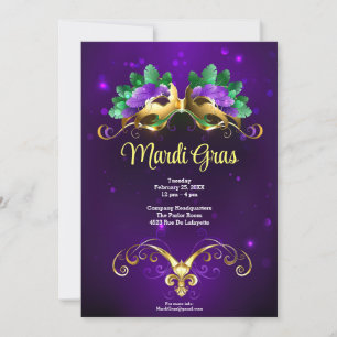 Mardi Gras Masquerade Party Invitation