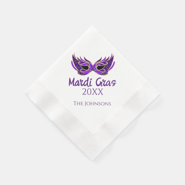 Mardi Gras Masquerade Party Paper Napkins (Corner)