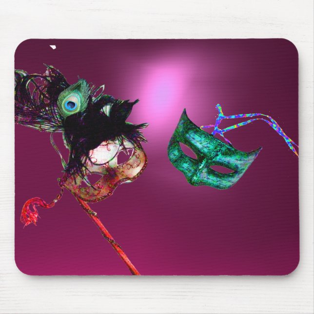 MARDI GRAS MASQUERADE pink Mouse Pad (Front)