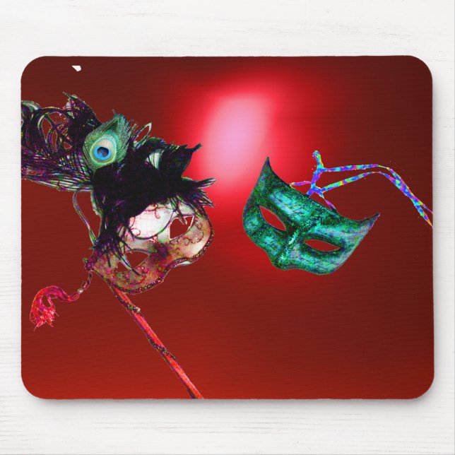 MARDI GRAS MASQUERADE red Mouse Pad (Front)