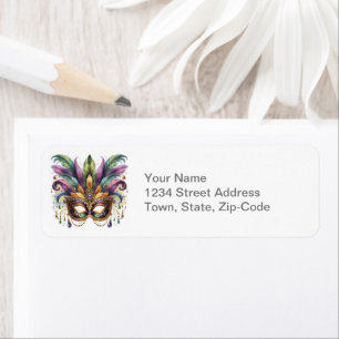 Mardi Gras Masquerade Return Address Label