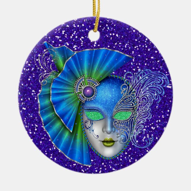 Mardi Gras - Masquerade - SRF Ceramic Ornament (Front)