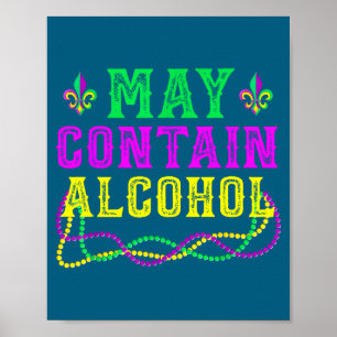 Mardi gras may contain funny beads party men women poster