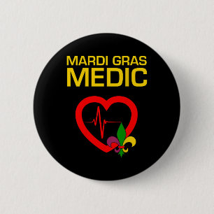 Mardi Gras Medic 6 Cm Round Badge