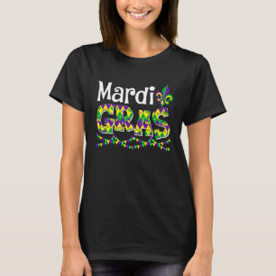 Mardi Gras Men Womens Cute Mask Mardi Gras Beads T-Shirt