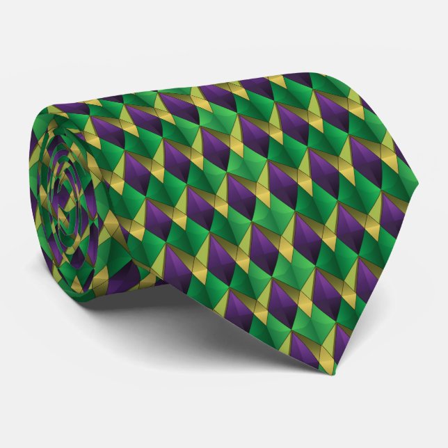 Mardi Gras Men's Tie  (Rolled)