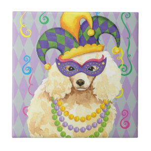 Mardi Gras Miniature Poodle Tile